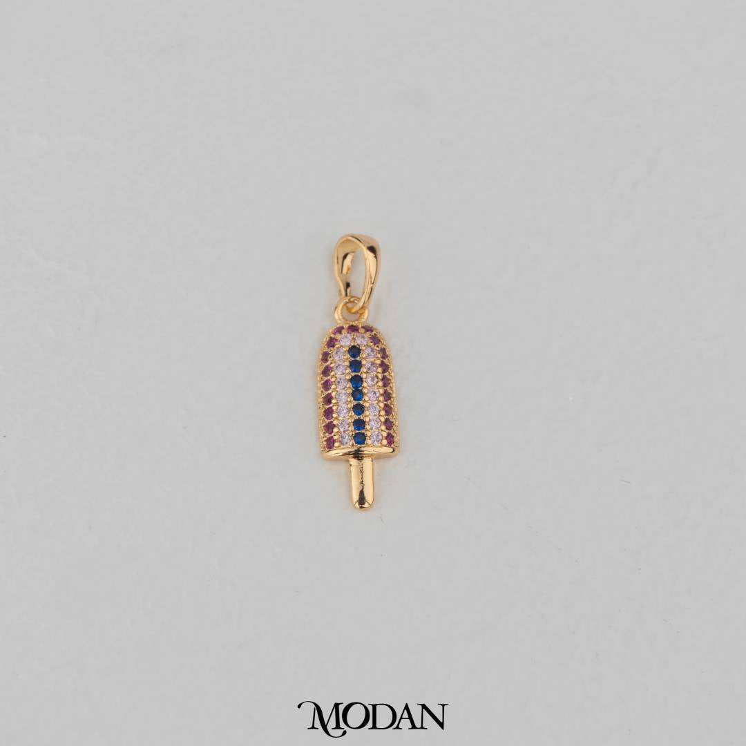 Colorful Ice Cream Micro Paved Pendant DIY Pendant Liontin Es Krim Warna - Warni Hypoallergenic Gold Filled