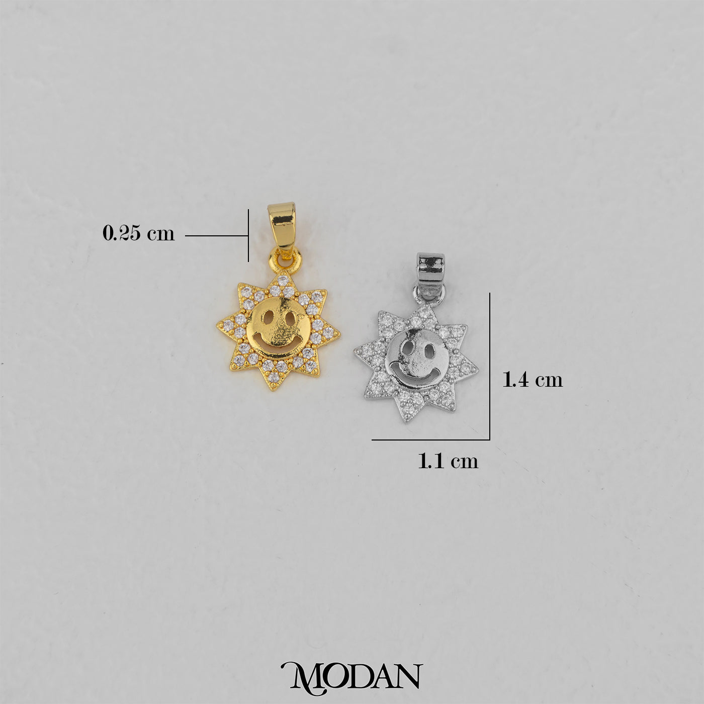Smiley Sun Pendant DIY Pendant Liontin Matahari Senyum Hypoallergenic Gold Filled