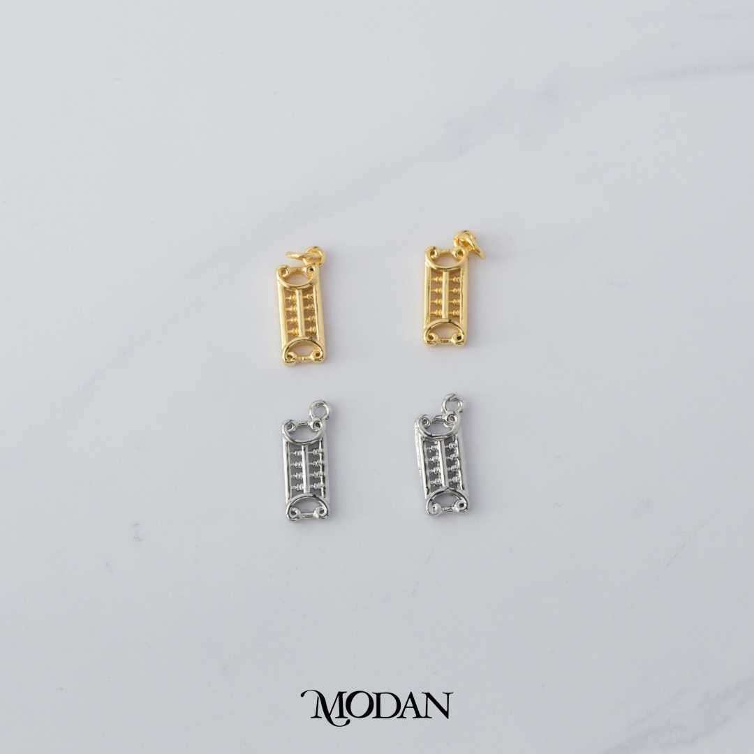 Mini Plain Abacus Mathematics DIY Charm Liontin Sempoa Hypoallergenic Gold Filled