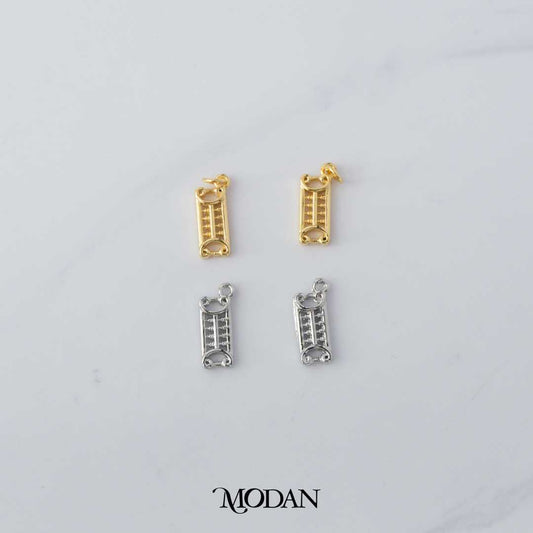 Mini Plain Abacus Mathematics DIY Charm Liontin Sempoa Hypoallergenic Gold Filled