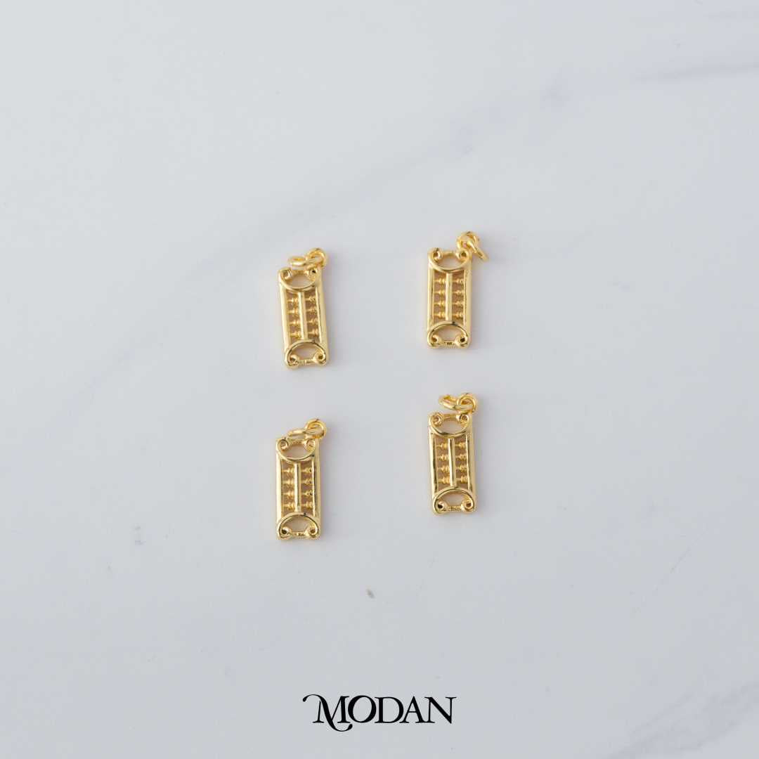 Mini Plain Abacus Mathematics DIY Charm Liontin Sempoa Hypoallergenic Gold Filled