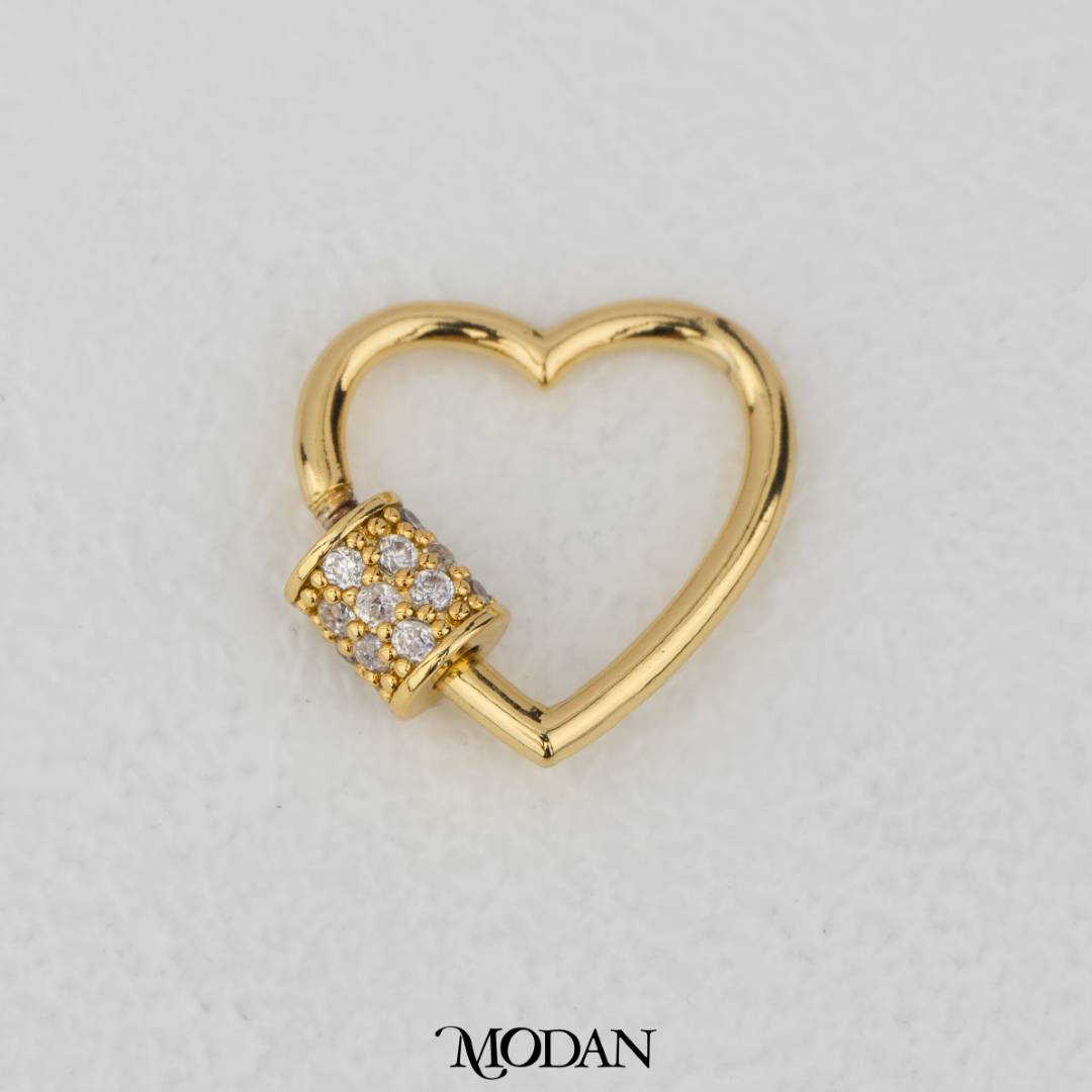Love Heart Carabiner DIY Pengait Kalung/Gelang Karabiner Hati Hypoallergenic Gold Filled