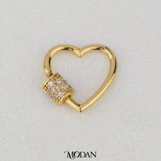 Love Heart Carabiner DIY Pengait Kalung/Gelang Karabiner Hati Hypoallergenic Gold Filled