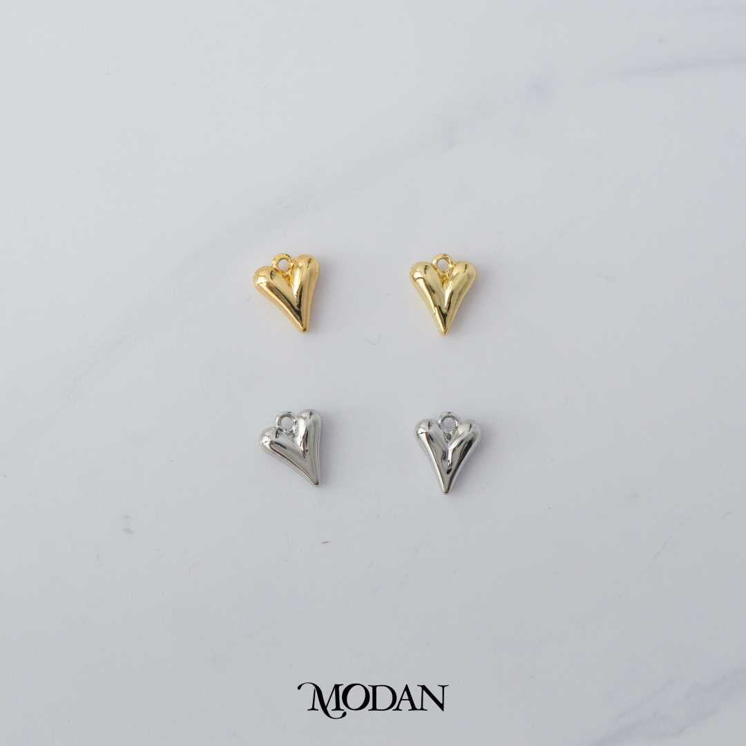 Mini Plain Valentine Heart DIY Charm Liontin Hati Hypoallergenic Gold Plated