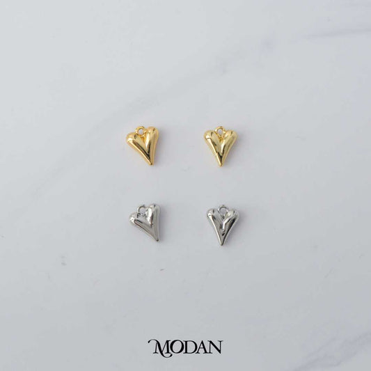 Mini Plain Valentine Heart DIY Charm Liontin Hati Hypoallergenic Gold Plated