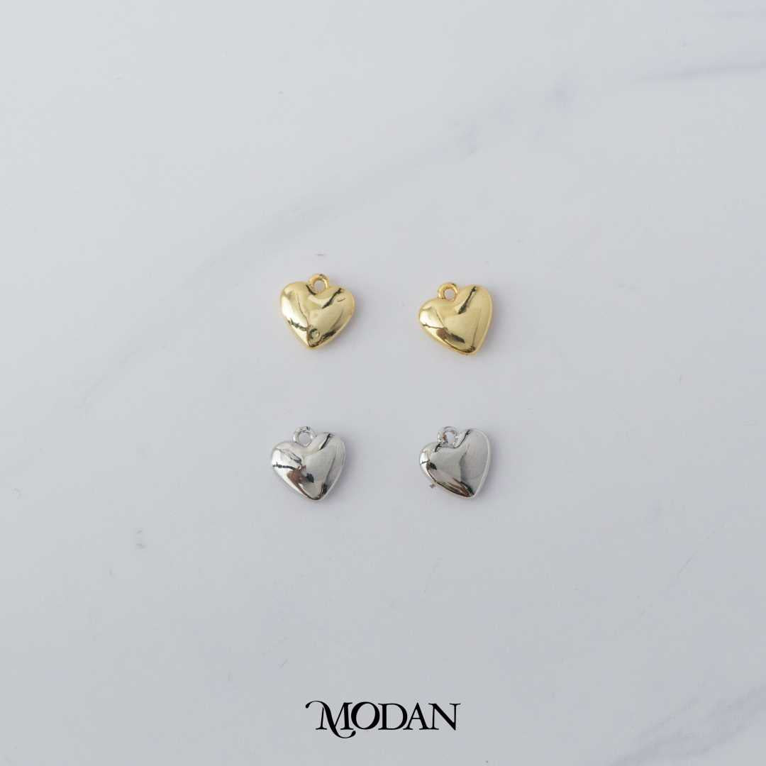 Mini Plain Simple Heart Charm DIY Charm Liontin Hati Hypoallergenic Gold Filled