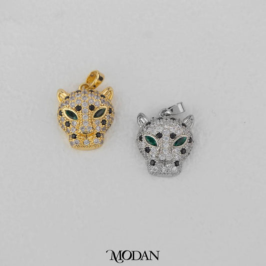 Luxury Emerald Eyed Leopard Micro Paved Pendant DIY Pendant Liontin Macan Mata Hijau Hypoallergenic Gold Filled