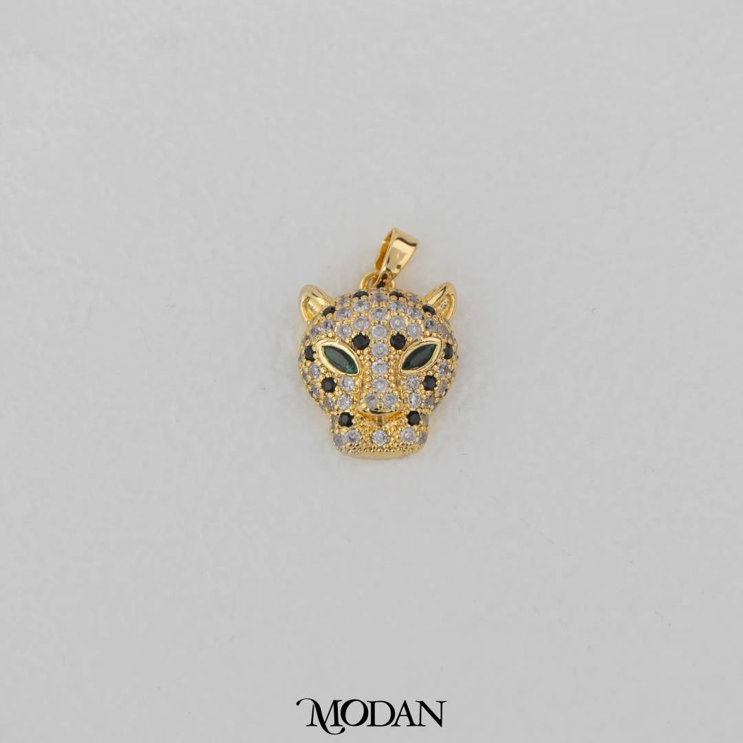 Luxury Emerald Eyed Leopard Micro Paved Pendant DIY Pendant Liontin Macan Mata Hijau Hypoallergenic Gold Filled