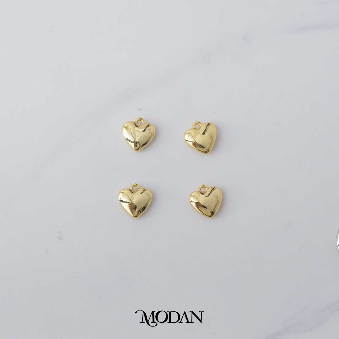Mini Plain Simple Heart Charm DIY Charm Liontin Hati Hypoallergenic Gold Filled