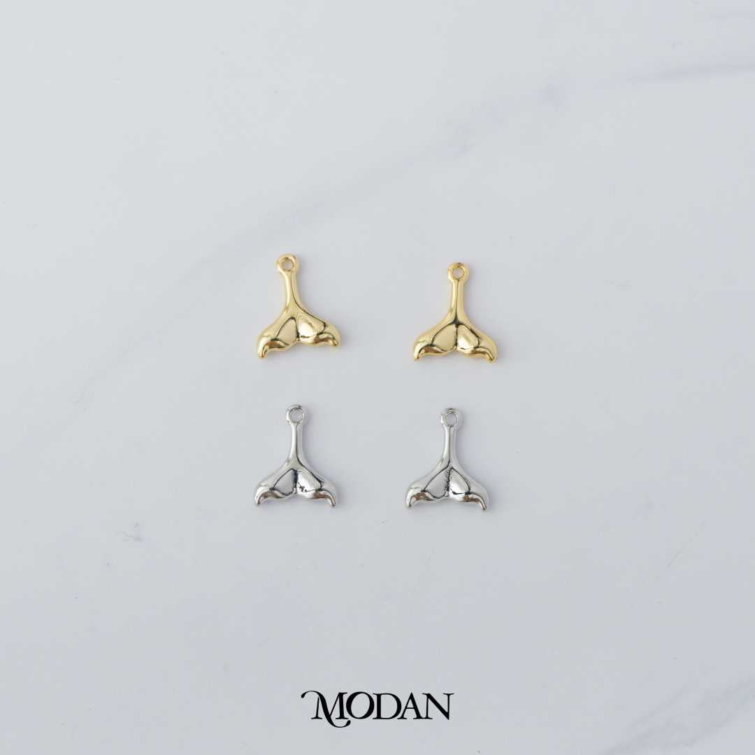 Mini Plain Mermaid Tail DIY Charm Liontin Putri Duyung Hypoallergenic Gold Filled