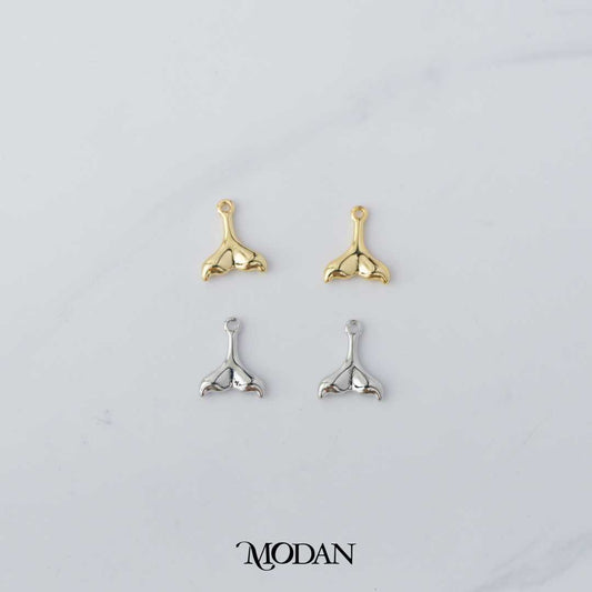 Mini Plain Mermaid Tail DIY Charm Liontin Putri Duyung Hypoallergenic Gold Filled