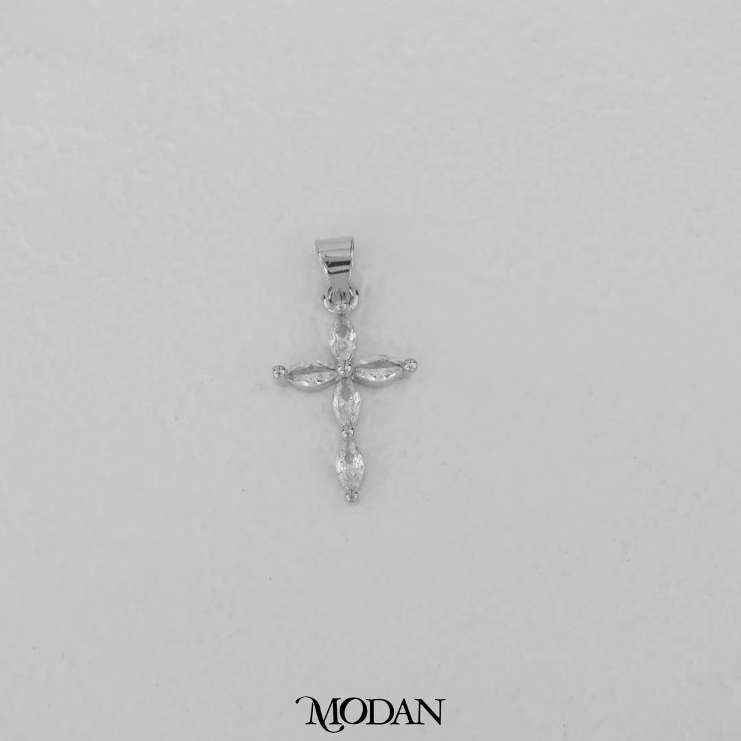Sparkling Cross Flower Marquise Cut Pendant DIY Pendant Liontin Salib Hypoallergenic Gold Filled