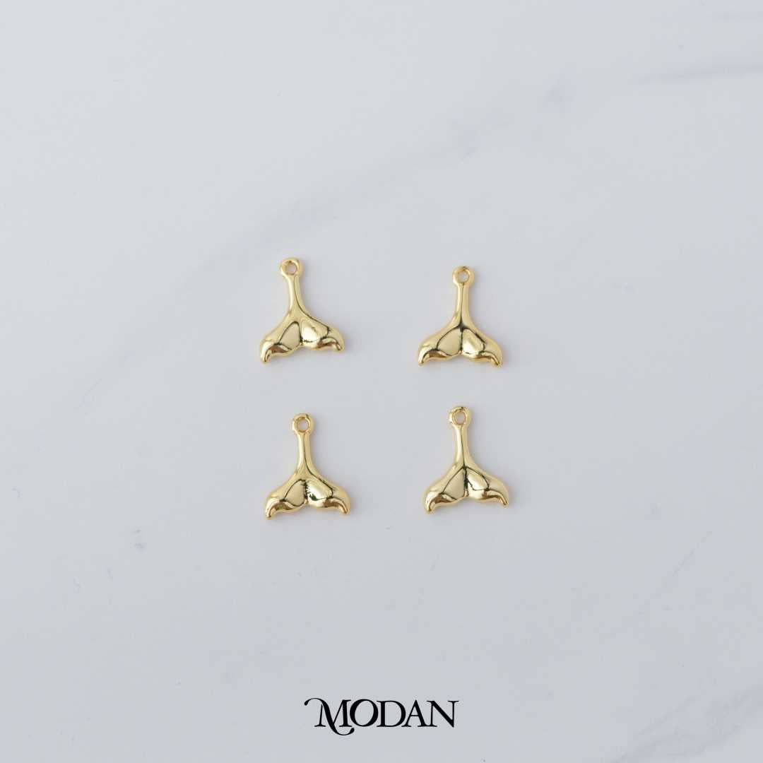 Mini Plain Mermaid Tail DIY Charm Liontin Putri Duyung Hypoallergenic Gold Filled