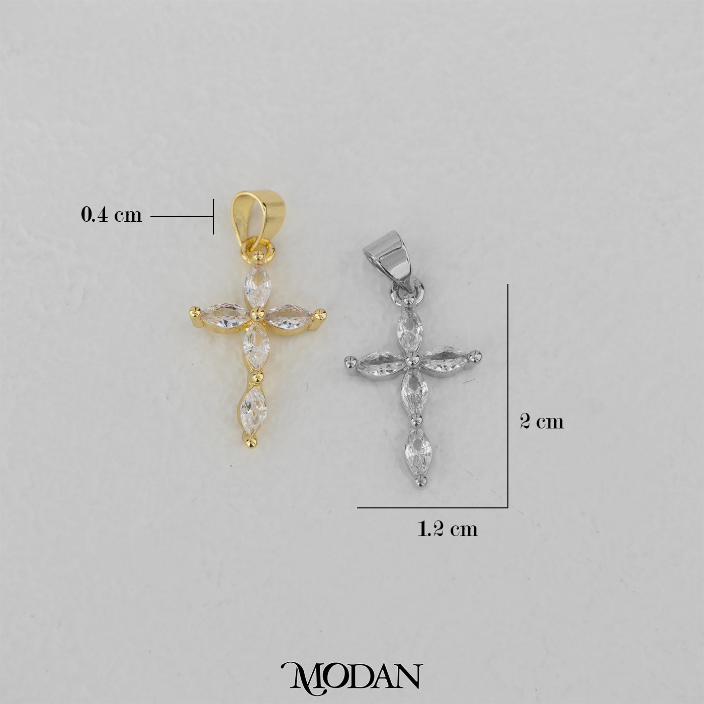 Sparkling Cross Flower Marquise Cut Pendant DIY Pendant Liontin Salib Hypoallergenic Gold Filled