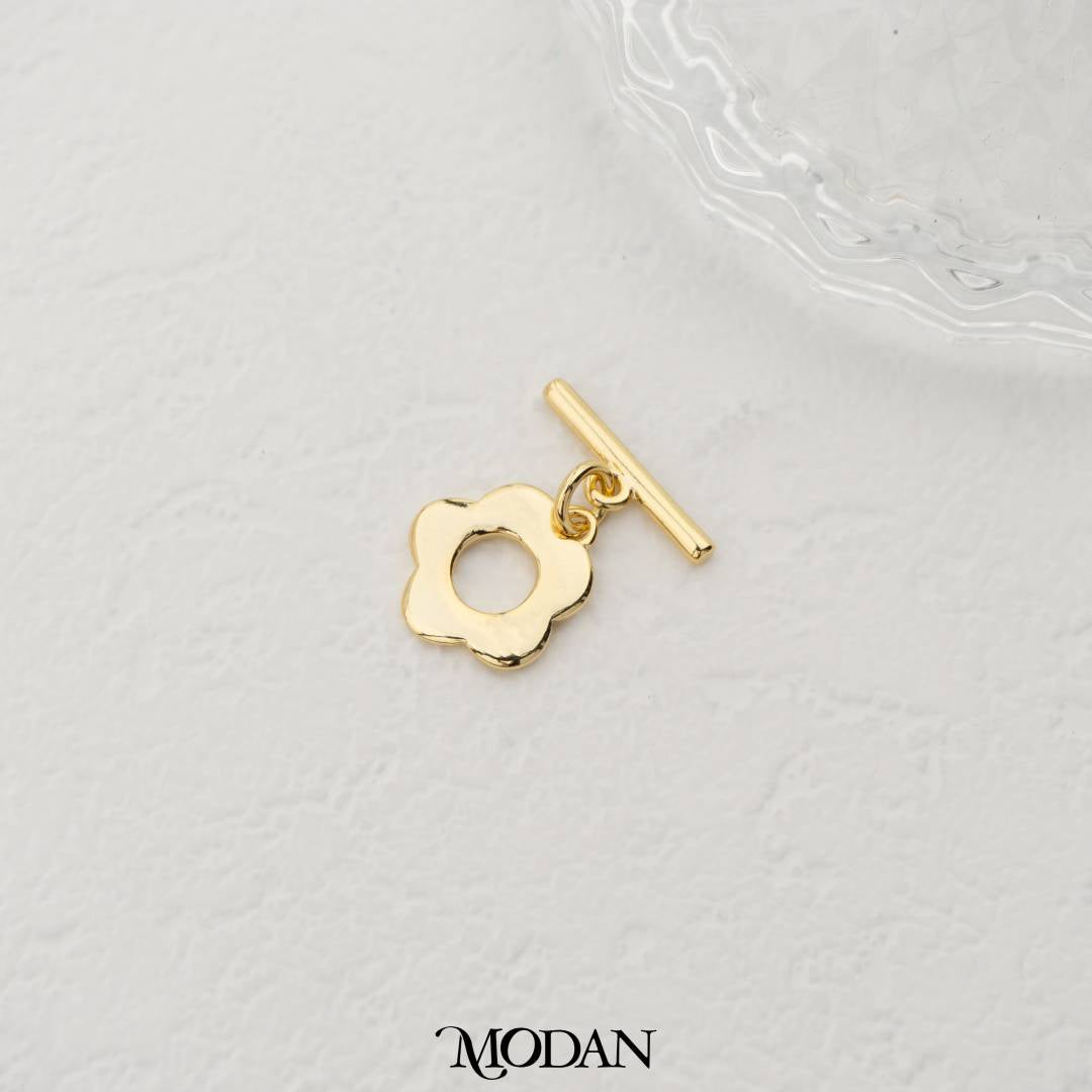 Flower Toggle Clasp DIY Pengait Gelang Bunga Gold Filled