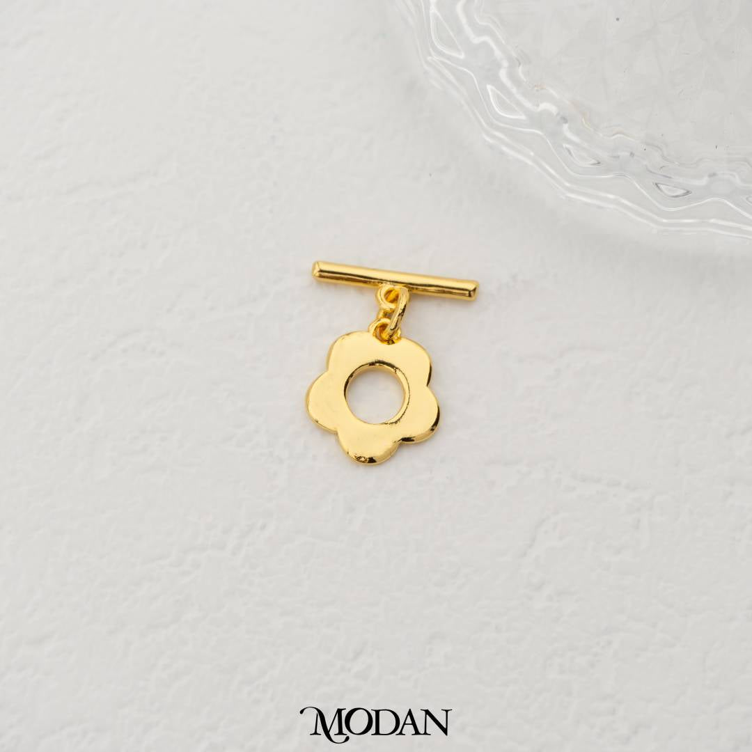 Flower Toggle Clasp DIY Pengait Gelang Bunga Gold Filled