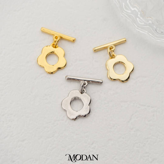 Flower Toggle Clasp DIY Pengait Gelang Bunga Gold Filled
