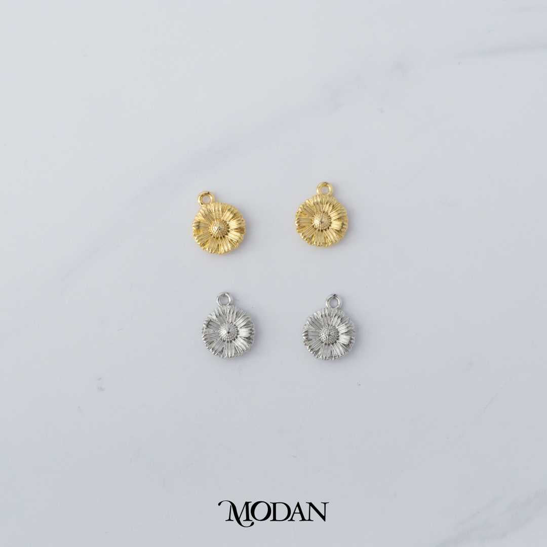 Mini Plain Sunflower Charm DIY Charm Liontin Bunga Matahari Hypoallergenic Gold Filled