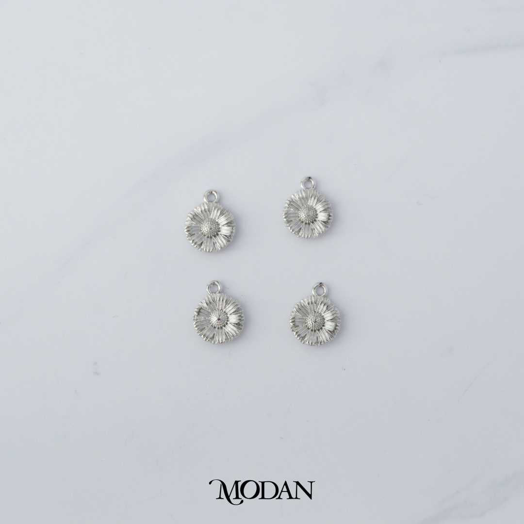 Mini Plain Sunflower Charm DIY Charm Liontin Bunga Matahari Hypoallergenic Gold Filled