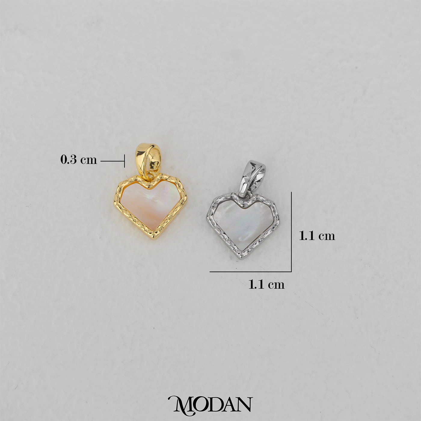 MOP Cute Love Pendant DIY Pendant Liontin Cinta Hypoallergenic Gold Filled