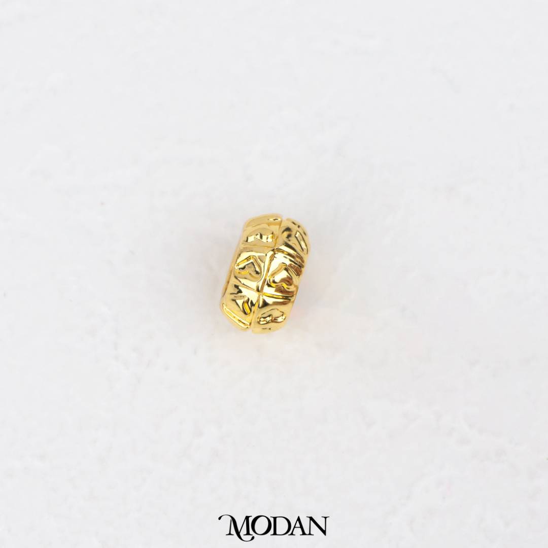 Textured Round Donut Spacer DIY Beads Slider Manik Donat Bulat Simple Hypoallergenic Gold Filled