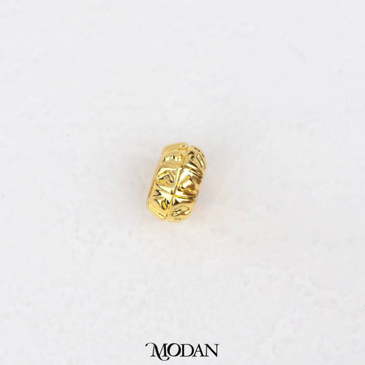 Textured Round Donut Spacer DIY Beads Slider Manik Donat Bulat Simple Hypoallergenic Gold Filled