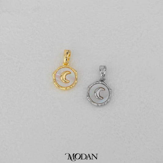 MOP Moon Round Pendant DIY Pendant Liontin Bulan Bulat Hypoallergenic Gold Filled
