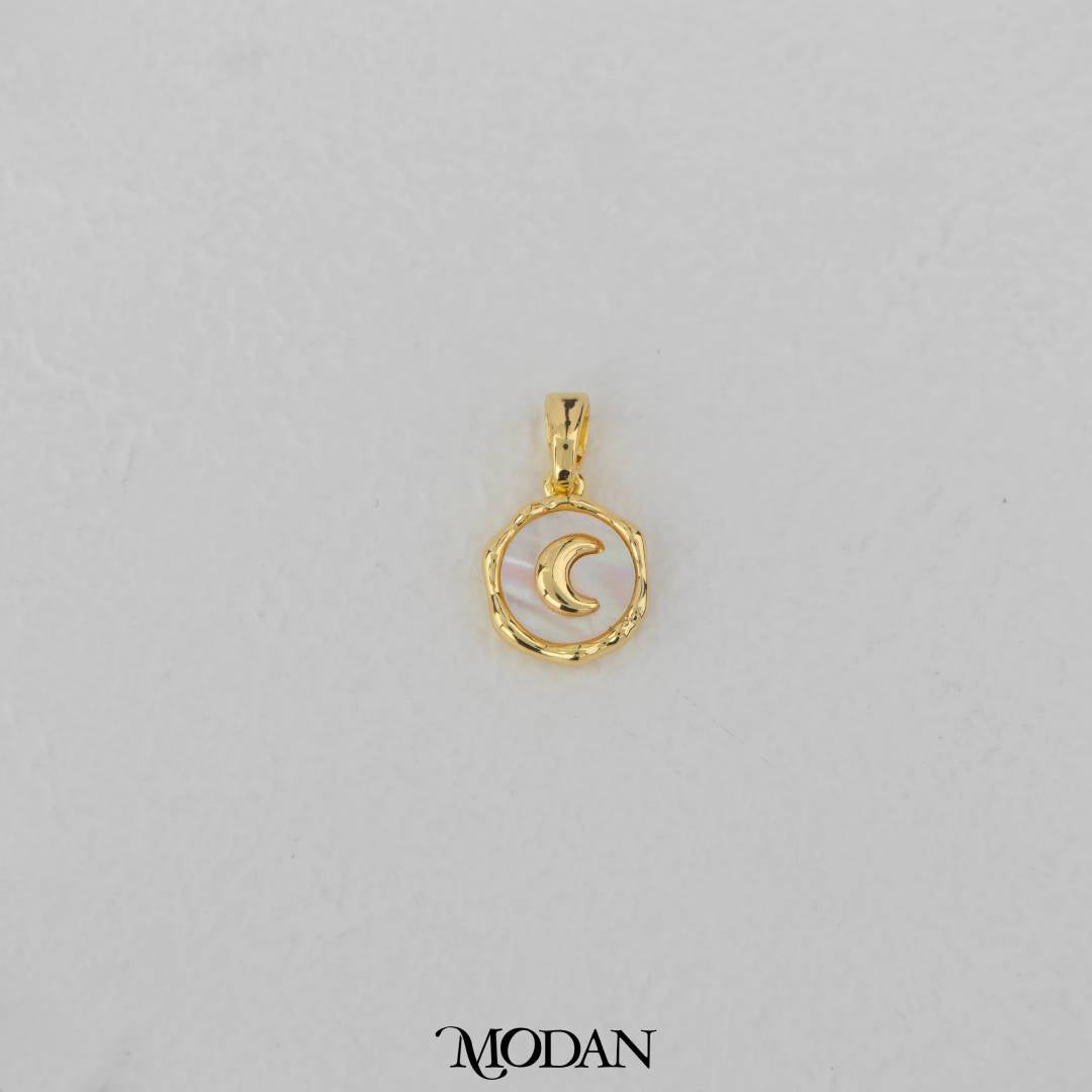 MOP Moon Round Pendant DIY Pendant Liontin Bulan Bulat Hypoallergenic Gold Filled