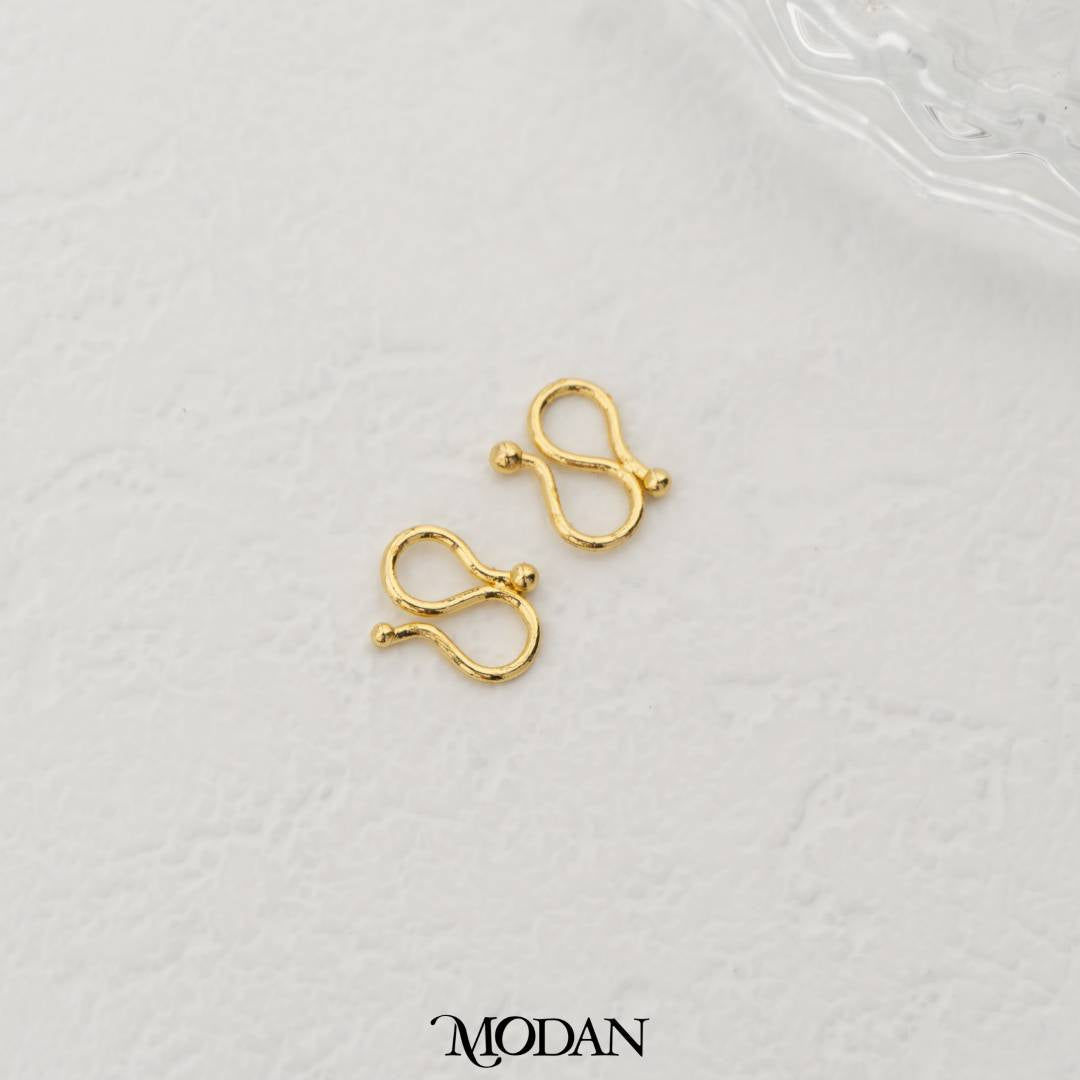 (10pcs) Mini Gold S Clasp DIY Pengait Gelang Bentuk S Hypoallergenic Gold Filled