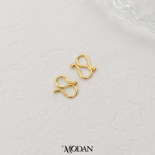 (10pcs) Mini Gold S Clasp DIY Pengait Gelang Bentuk S Hypoallergenic Gold Filled