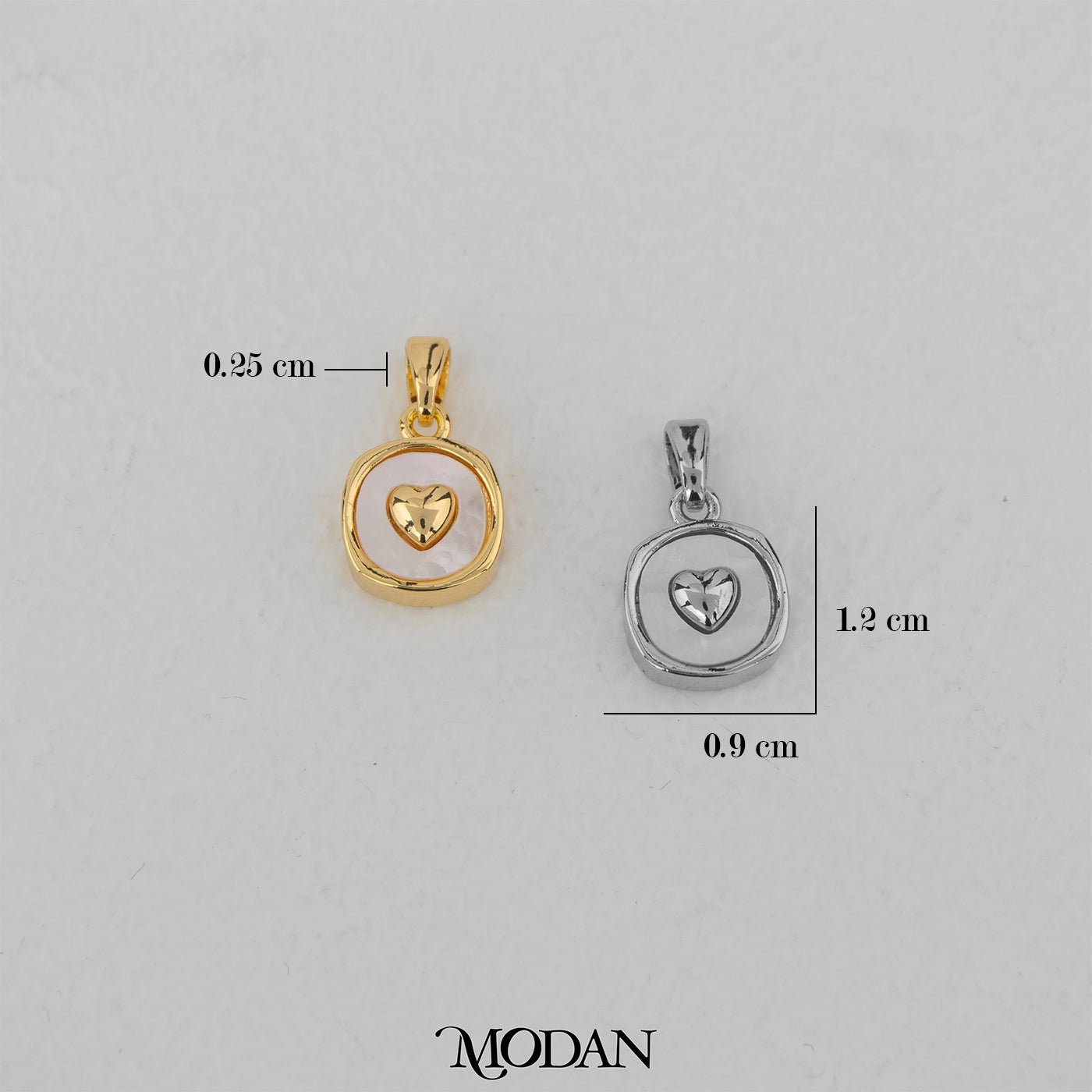 MOP Cute Heart Round Pendant DIY Pendant Liontin Hati Bulat Hypoallergenic Gold Filled