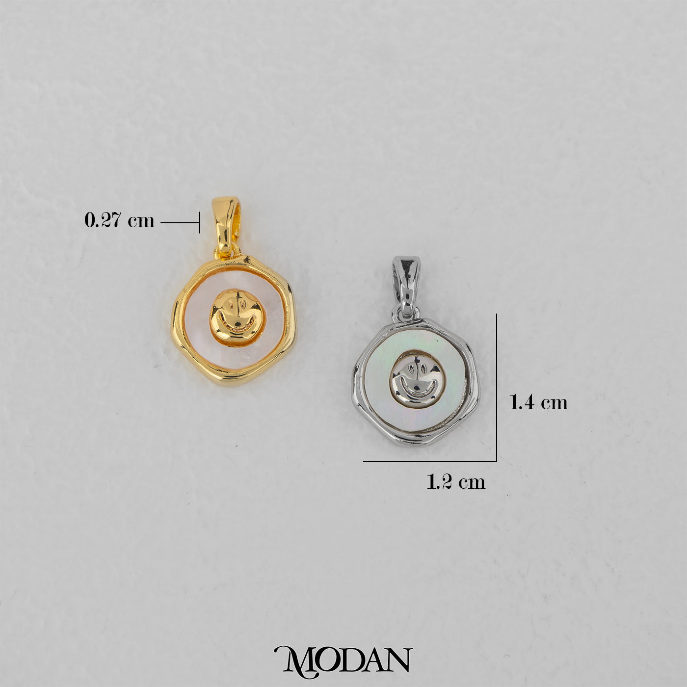 MOP Smiley Emoji Round Pendant DIY Pendant Liontin Tersenyum Bulat Hypoallergenic Gold Filled