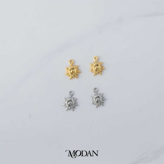 10mm Plain Spiral Celestial Sun Charm DIY Charm Liontin Matahari Hypoallergenic Gold Filled