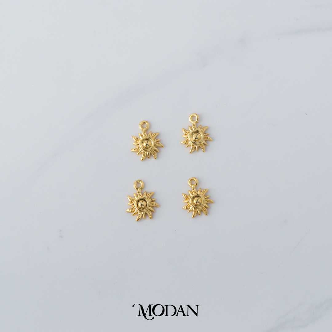 10mm Plain Spiral Celestial Sun Charm DIY Charm Liontin Matahari Hypoallergenic Gold Filled