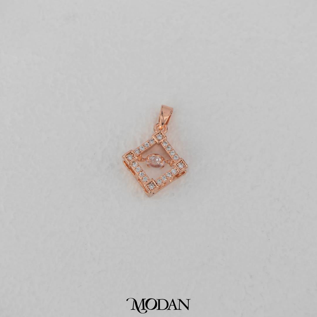 Rosegold Dangle Rhombus Pendant DIY Pendant Liontin Belah Ketupat Hypoallergenic Gold Filled