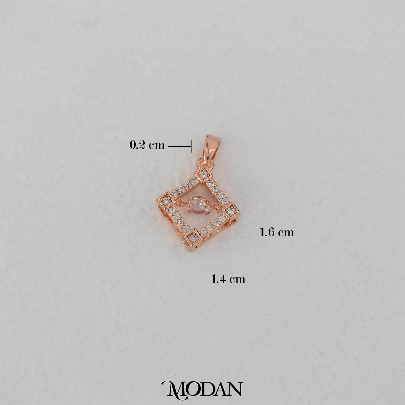 Rosegold Dangle Rhombus Pendant DIY Pendant Liontin Belah Ketupat Hypoallergenic Gold Filled
