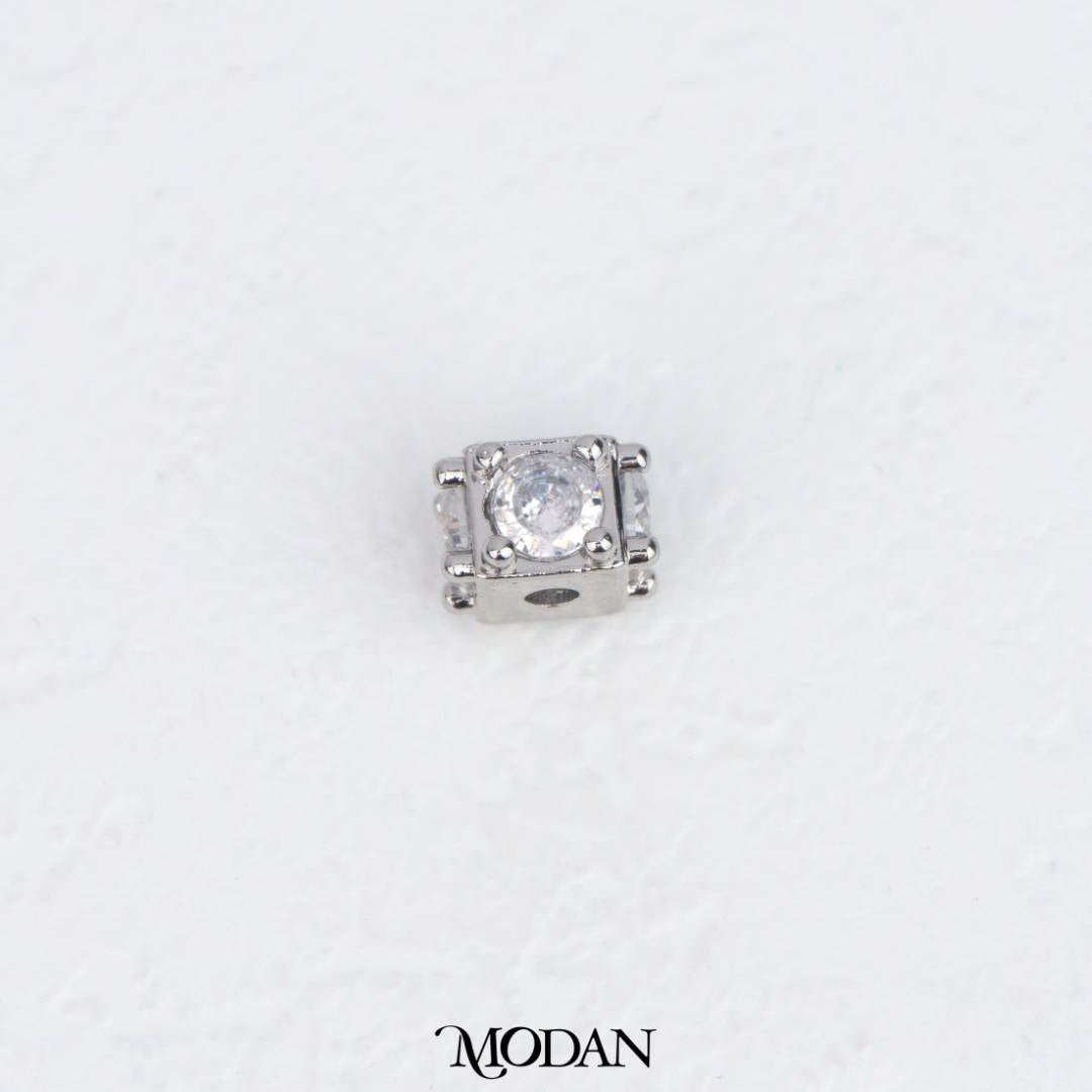 Mini Sparkling Cube Single Zirconia DIY Beads Charm Manik Dadu Kotak Hypoallergenic Gold Filled