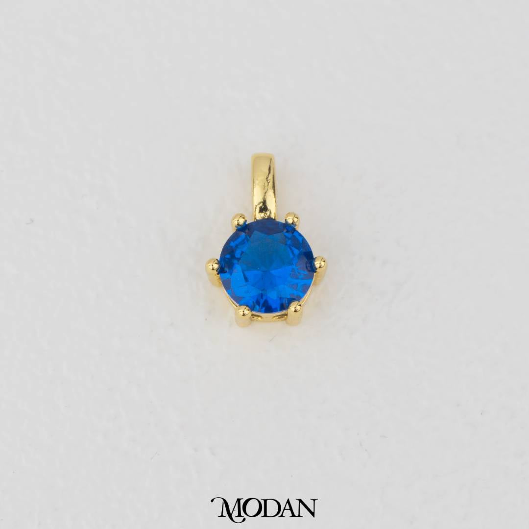 Golden Birthstone Colorful Solitaire Pendant DIY Pendant Liontin Bulan Lahir Hypoallergenic Gold Plated