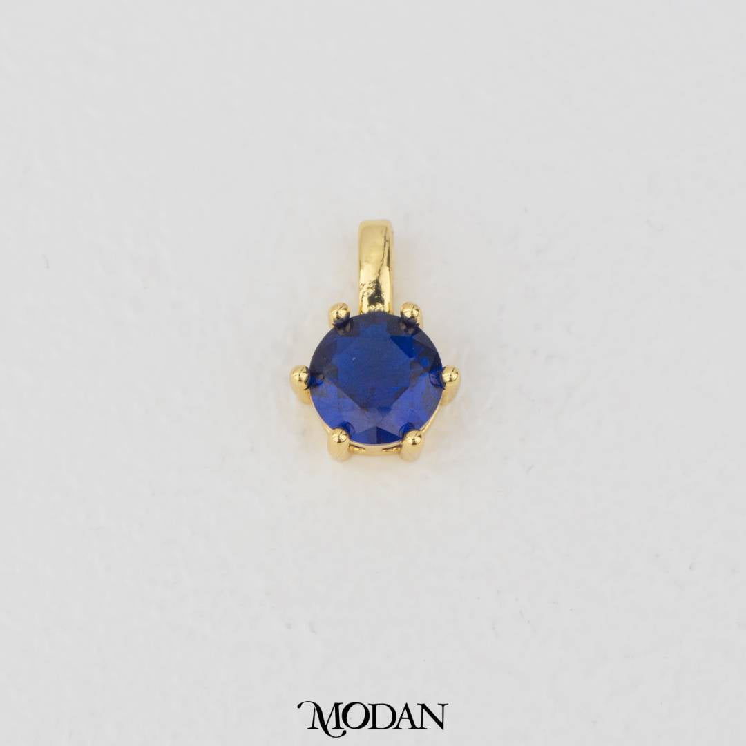 Golden Birthstone Colorful Solitaire Pendant DIY Pendant Liontin Bulan Lahir Hypoallergenic Gold Plated