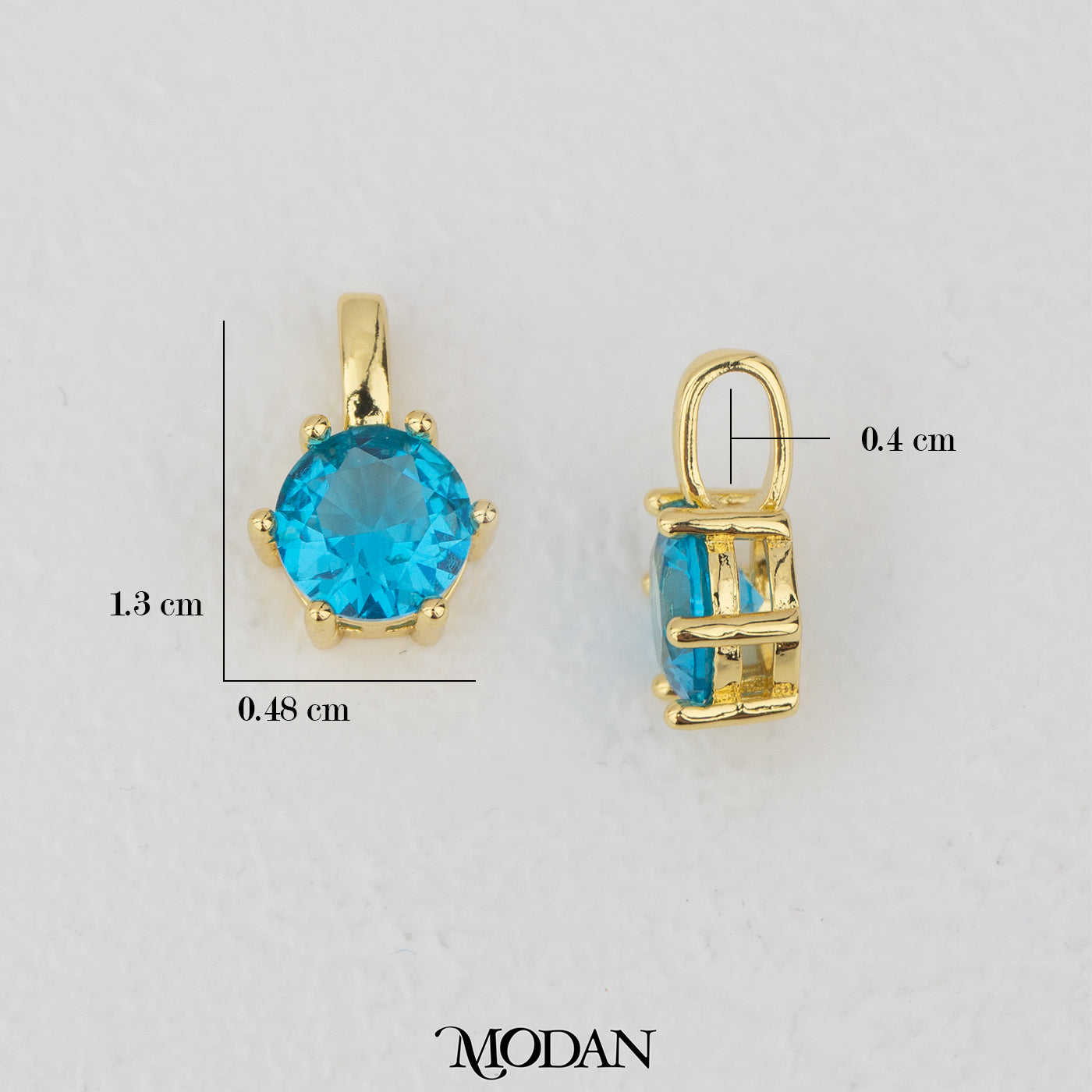 Golden Birthstone Colorful Solitaire Pendant DIY Pendant Liontin Bulan Lahir Hypoallergenic Gold Plated