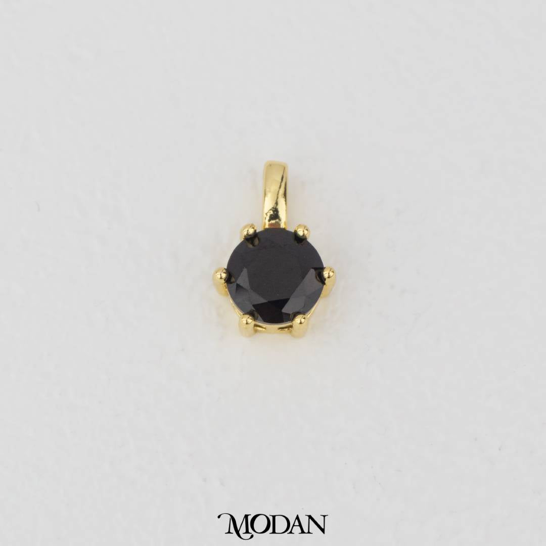 Golden Birthstone Colorful Solitaire Pendant DIY Pendant Liontin Bulan Lahir Hypoallergenic Gold Plated