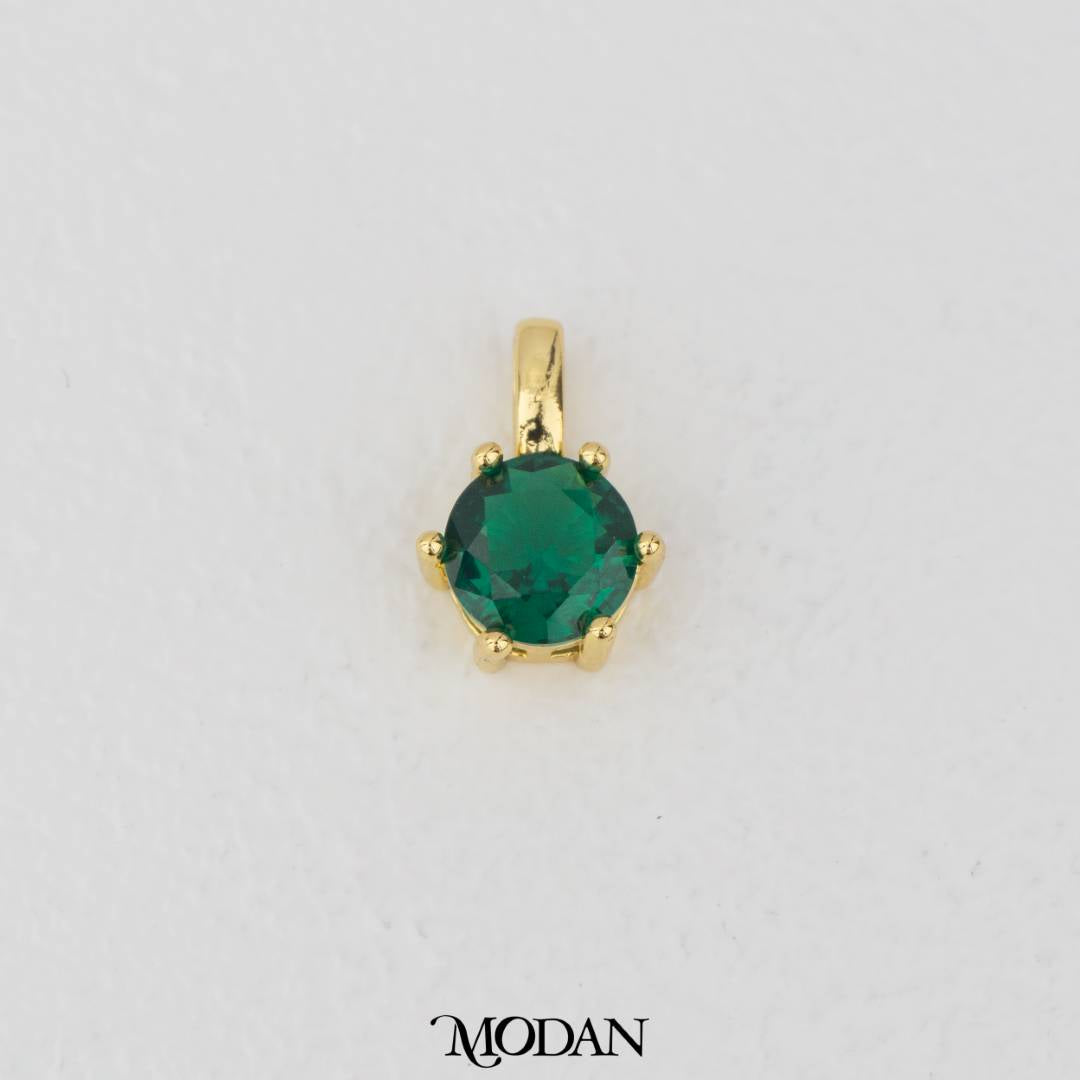 Golden Birthstone Colorful Solitaire Pendant DIY Pendant Liontin Bulan Lahir Hypoallergenic Gold Plated