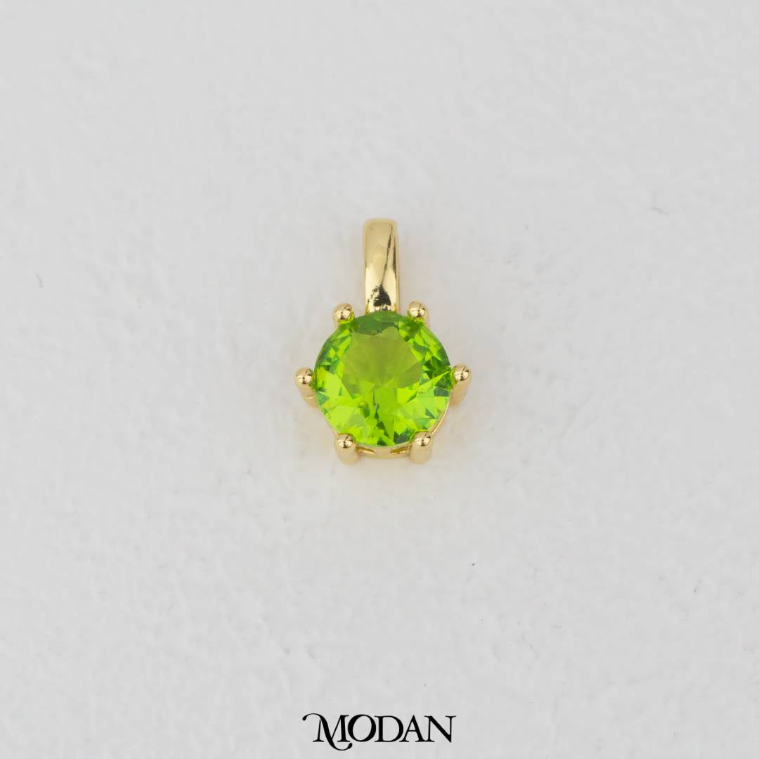 Golden Birthstone Colorful Solitaire Pendant DIY Pendant Liontin Bulan Lahir Hypoallergenic Gold Plated