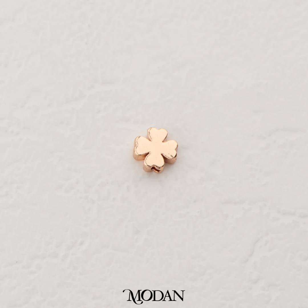 (5pcs) Rose Gold Mini Plain Clover Flower Spacer Beads DIY Pembatas Manik Gelang/Kalung Hypoallergenic Gold Filled