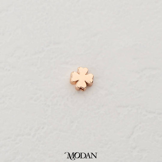 (5pcs) Rose Gold Mini Plain Clover Flower Spacer Beads DIY Pembatas Manik Gelang/Kalung Hypoallergenic Gold Filled
