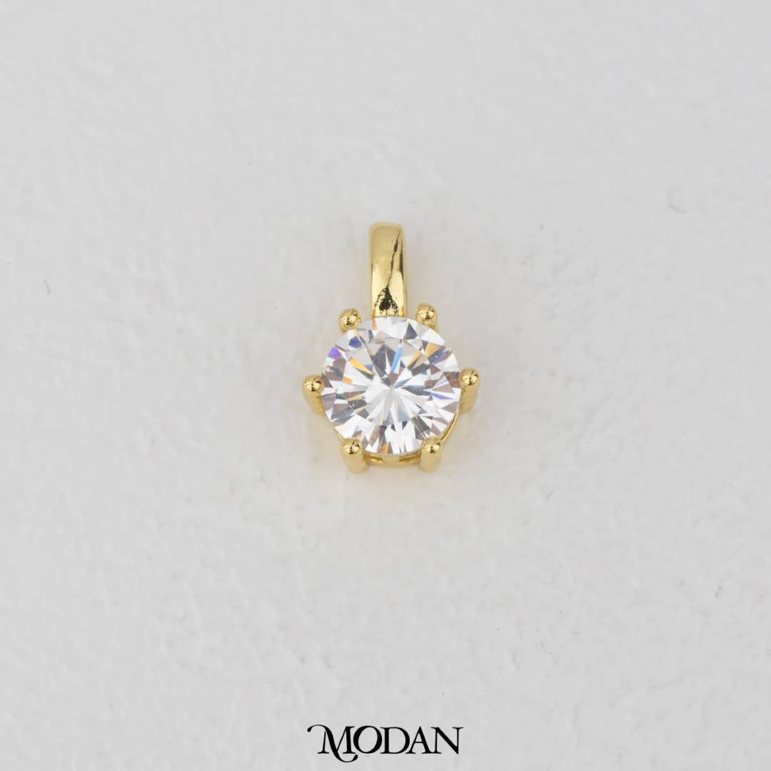 Golden Birthstone Colorful Solitaire Pendant DIY Pendant Liontin Bulan Lahir Hypoallergenic Gold Plated