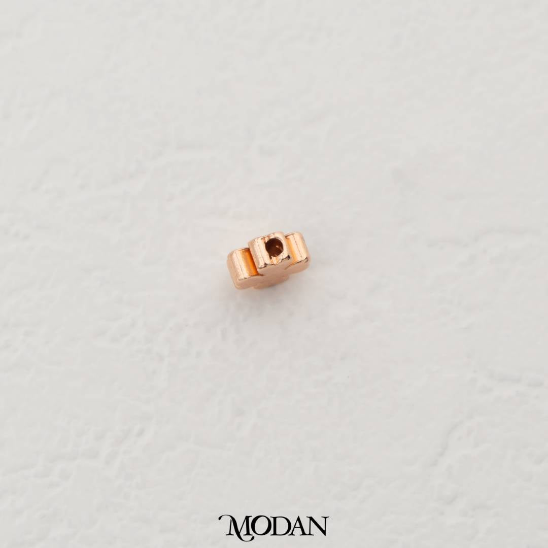 (5pcs) Rose Gold Mini Plain Clover Flower Spacer Beads DIY Pembatas Manik Gelang/Kalung Hypoallergenic Gold Filled
