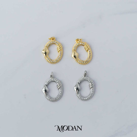 Oval Twisted Diamond Card DIY Charm Liontin Kartu Remi Oval Hypoallergenic Gold Filled
