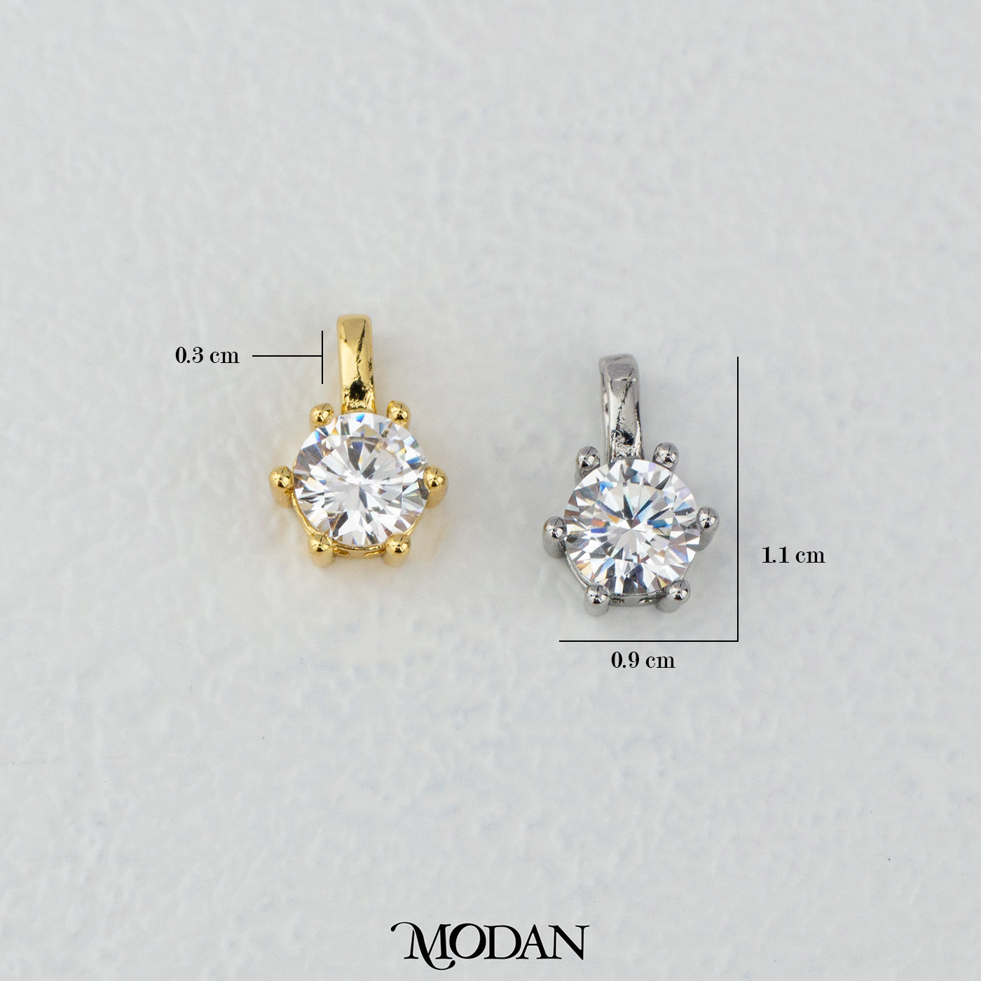 Birthstone Colorful Pendant DIY Pendant Liontin Bulan Lahir 6sisi Hypoallergenic Gold Filled