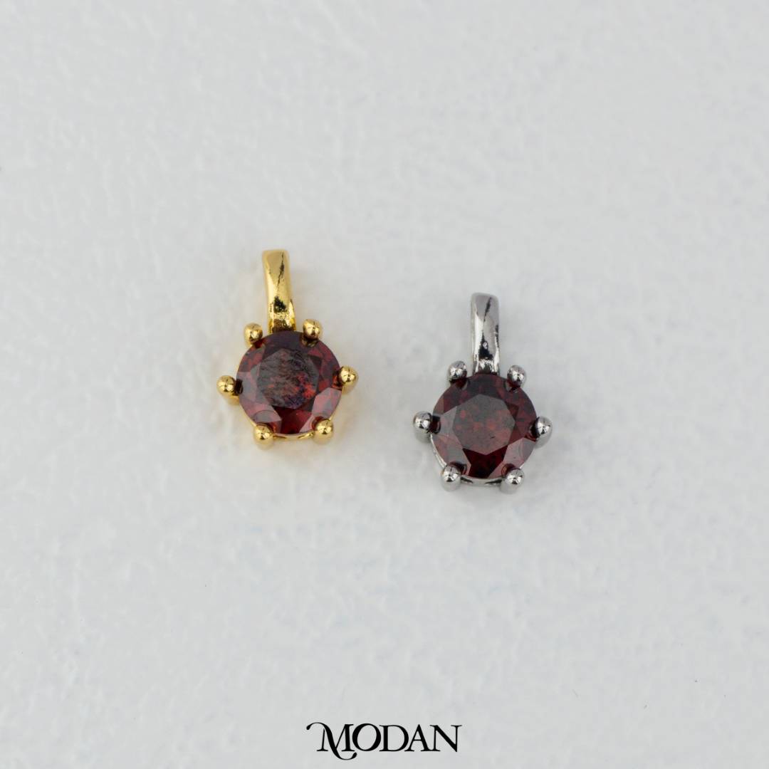 Birthstone Colorful Pendant DIY Pendant Liontin Bulan Lahir 6sisi Hypoallergenic Gold Filled